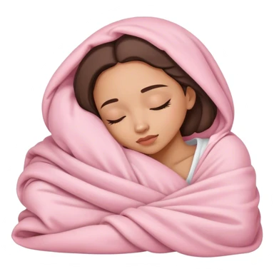 lightskin lady sleeping in light pink blanket sticker