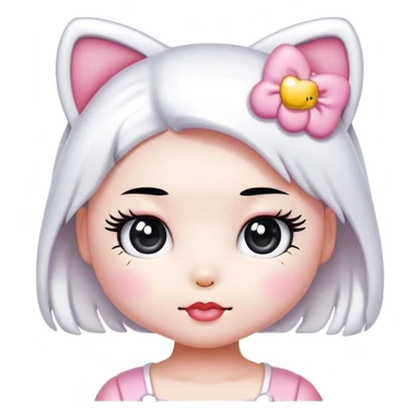 hello kitty sanrio with lashes kawaii sticker