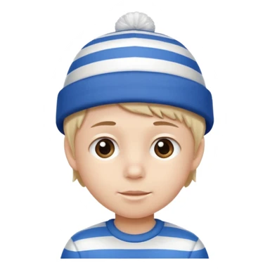 kid with blue and white hat sticker