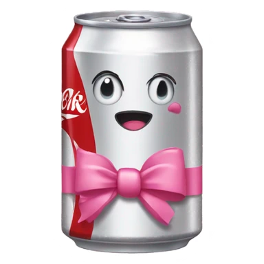 diet coke can with pink bow  sticker
