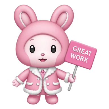 "my melody" with sign that says great work sticker