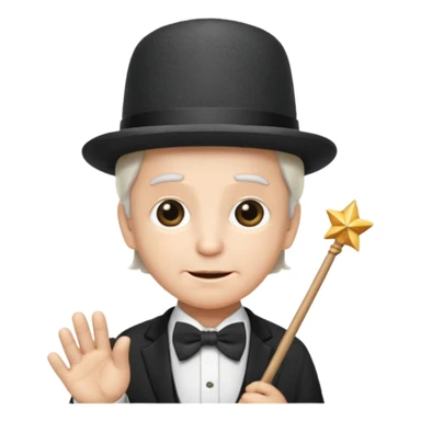 67 kid with a bowtie, a fancy hat and a wand sticker