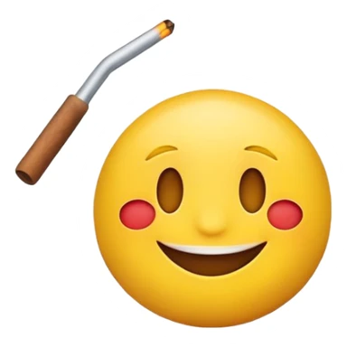 happy emoji with a blunt sticker