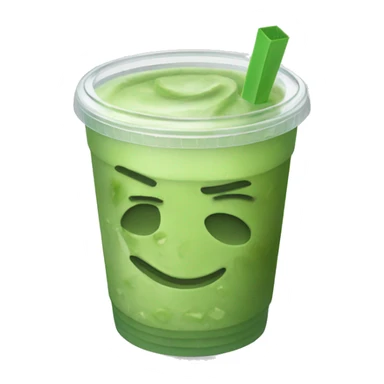 iced matcha in clear takeaway cup sticker