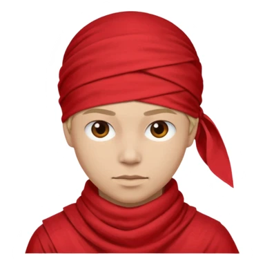 head bandana,Red, Negative: Character. sticker