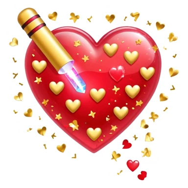 heart with K-pop lightstick and confetti sticker