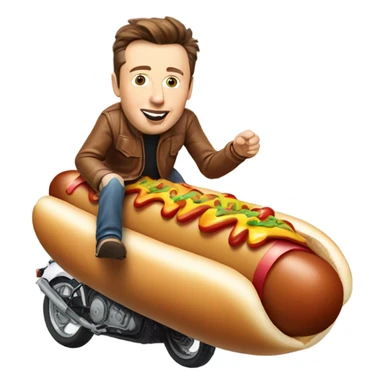 Elon musk riding a hot dog sticker