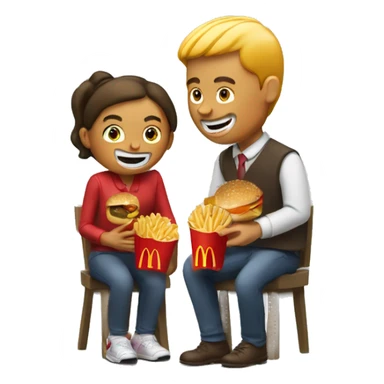 2 people eating mcdonald’s  sticker