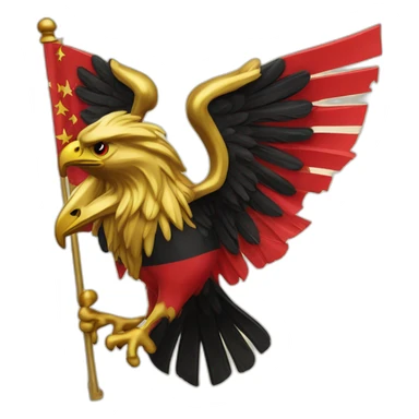 Albanische Flagge mit einen goldenen adler sticker