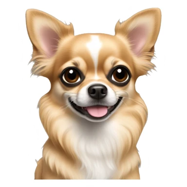 Fawn sable long hair chihuahua black ears and mouth sticker