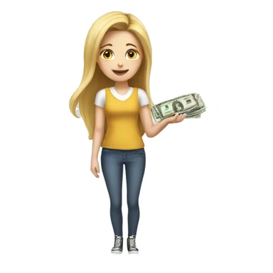 white girl paying money sticker