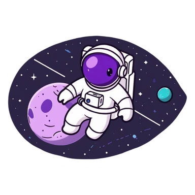 enigmatic space traveler with nebula patterns and constellation details sticker