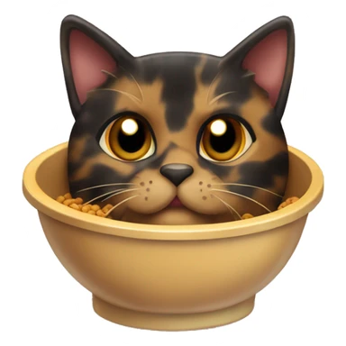 tortoiseshell cat cat food in cat food bowl sticker