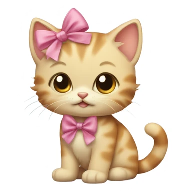 kitten with a bow on its head sticker
