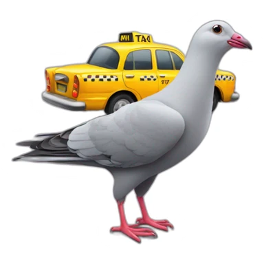 Taxi driven by a pigeon sticker