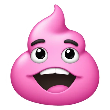 Pink poop emoji winking with lashes  sticker
