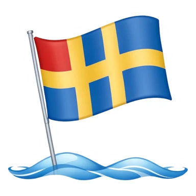 Swedish flag mixed with danish sticker
