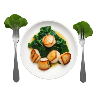 Seared Scallops with Wilted Spinach sticker