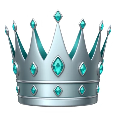 silver feminine crown with teal gems sticker