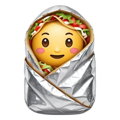 hyper realistic burrito wrapped in foil sticker