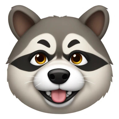 fat dog raccoon sticker