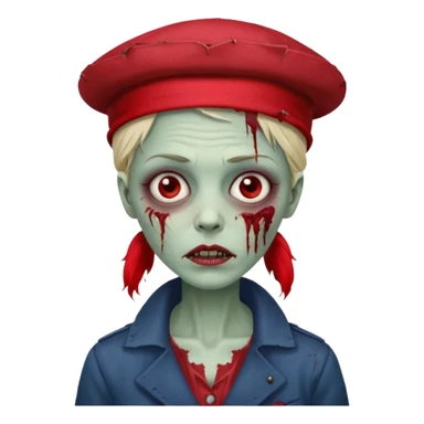 parisian zombie french woman red hat sticker