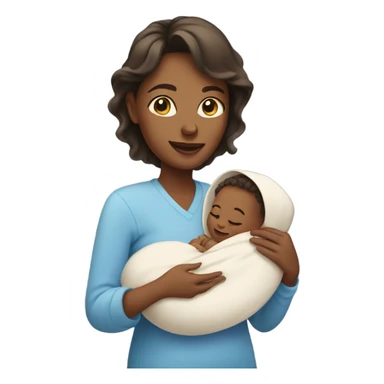Mom holding newborn baby boy sticker