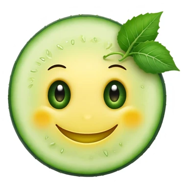 Smiley with cucumber eyes sticker