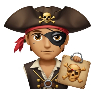 Pirata con un gráfico y un parche sticker