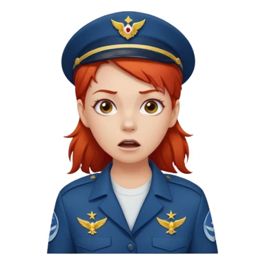 shocked face on white girl red hair Air force sticker