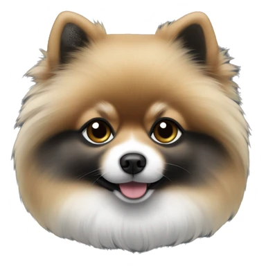 a Pomeranian with sable fur, featuring a mix of black and gray shades. sticker