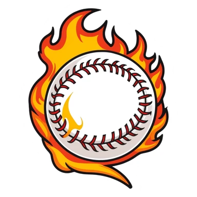 Softball on fire sticker