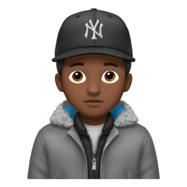 Cappellino New Era New York nero e persona con giubbotto di pecora grigio e anche la lana grigia sticker