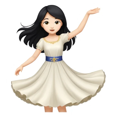 aisan girl with long black and white girl with blonde hair going to dance sticker