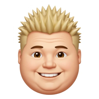  spiky haired happy fat man sticker