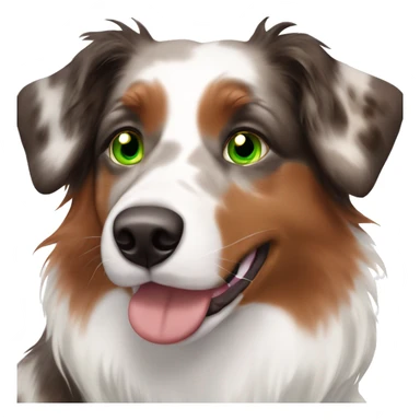 Red Merle Australian shepherd with one blue and one green eye sticker