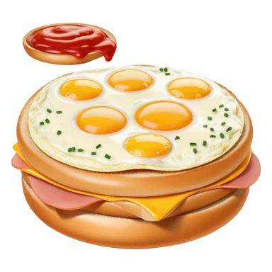 Taylor ham egg and cheese on a bagel salt pepper ketchup sticker