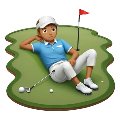 Someone passed out on a golf course  sticker