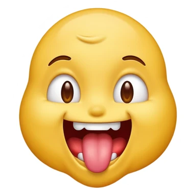 Emoji sticking its tongue out and drooling while looking up ecstatic happy and drooling sticker