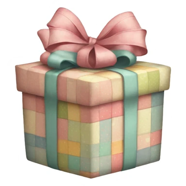 shabby chic/cottage style patchwork present with a bow sticker