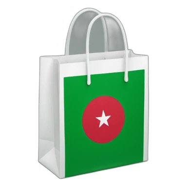 Shopping bag Algerian flag in it sticker