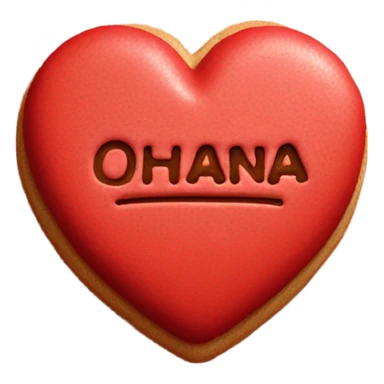 Red cookie heart with ohana sticker