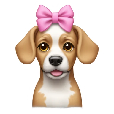 Dog wearing a pink bow headband  sticker