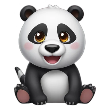 A panda bear mixed with a dino sticker