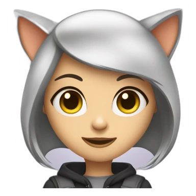 cute cat girl hacker sticker