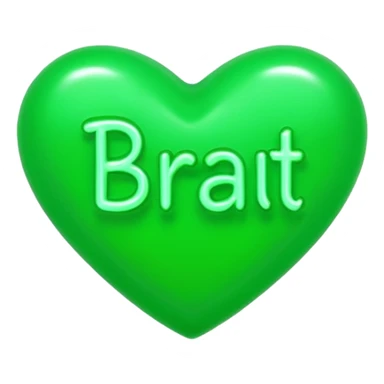 The word brat on a neon green heart  sticker