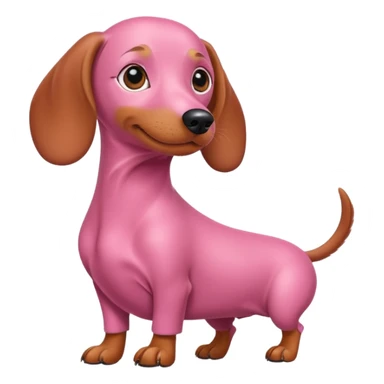 Perro salchicha color rosa sticker