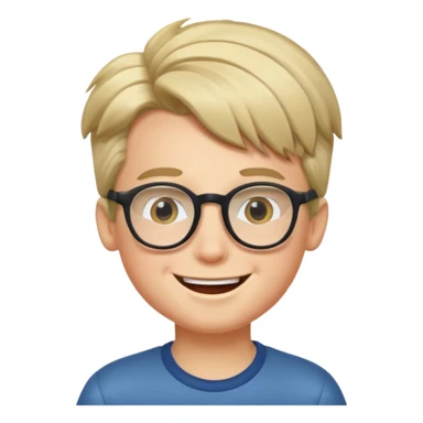 un ragazzo con gli occhiali e capelli in avavnti che fa l'occhiolino ed è felice sticker