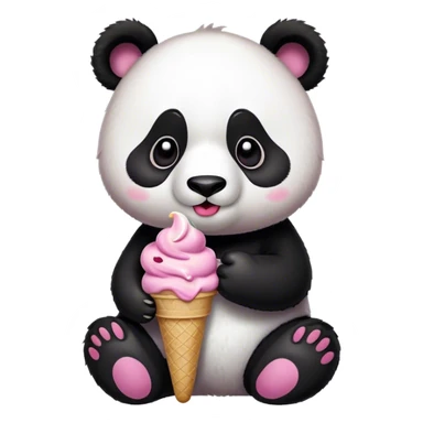 Panda eating ice creamp sticker