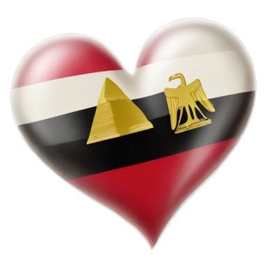 Egypt flag with a heart  sticker